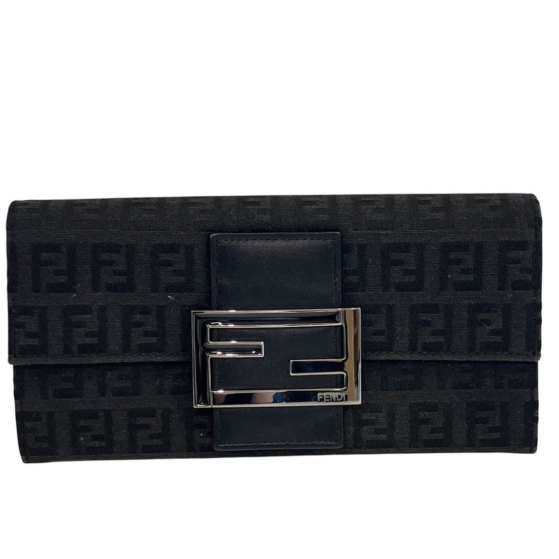 Fendi FENDI Long Wallet Zucchino Canvas Leather 8M0021: --- Catalog ---Category: SizeSize (HxWxD): 9.5cm x 19cm x 2.5cm / 3.74'' x 7.48'' x 0.98''Category: DesignType: Coin purse/coin caseColor: BlackGender: WomenMaterial: Canvas , Leather Category: