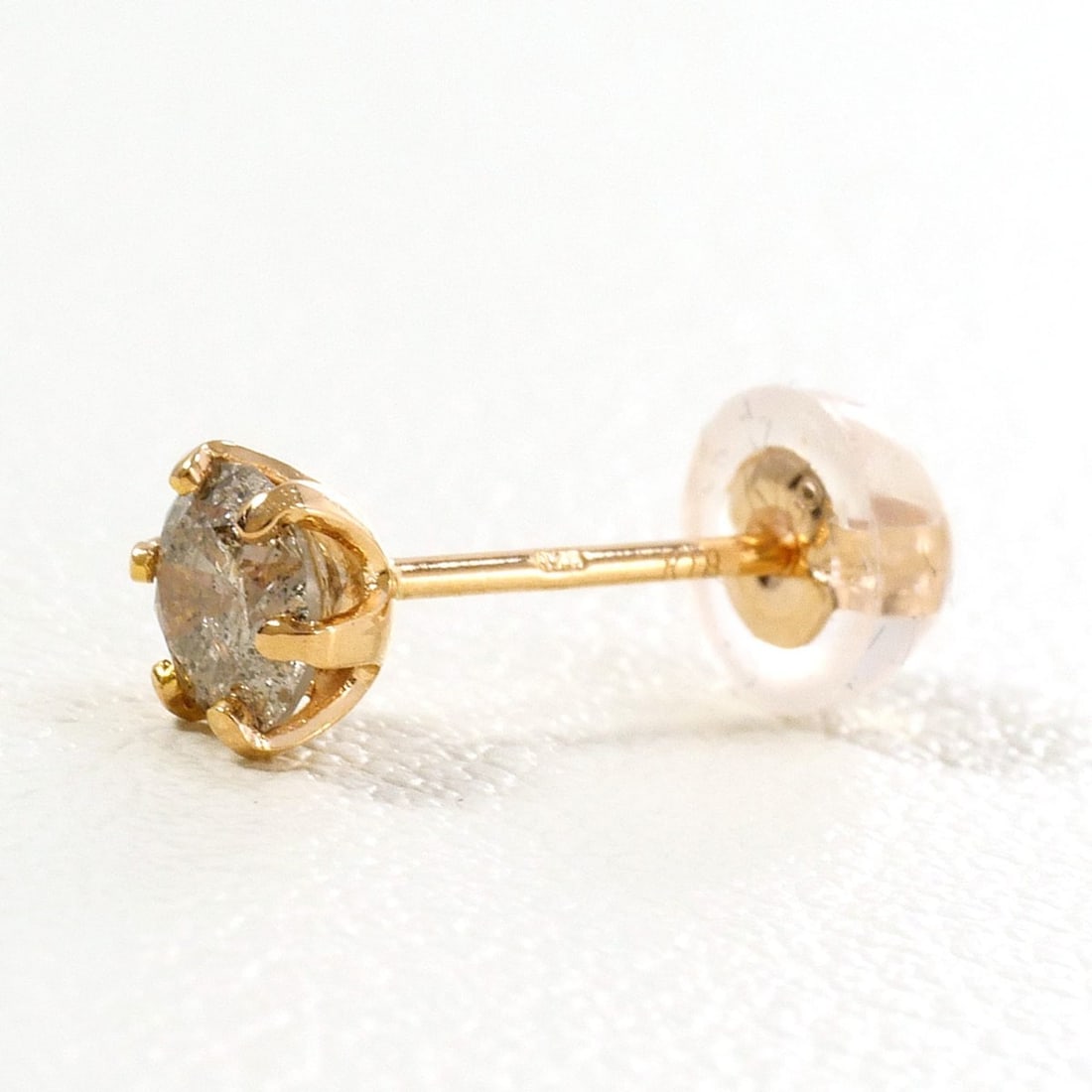 18K (18-karat) Pink Gold Earring (Single Earring) with 0.25ct Diamond, Total Weight 0.2g, Jewelry (1 of 20)