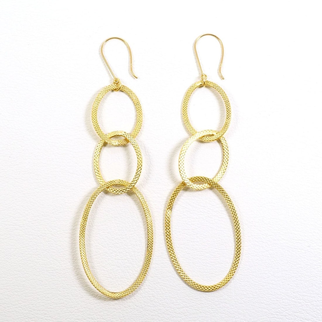 18K (18-karat) Yellow Gold Earrings, Total Weight 2.1g, Jewelry (1 of 12)