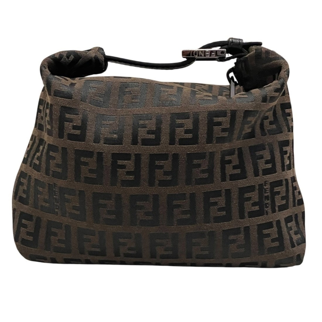 Fendi Zucca pattern pouch handbag, canvas leather - 2