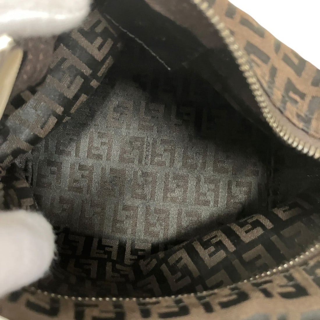 Fendi Zucca pattern pouch handbag, canvas leather - 6