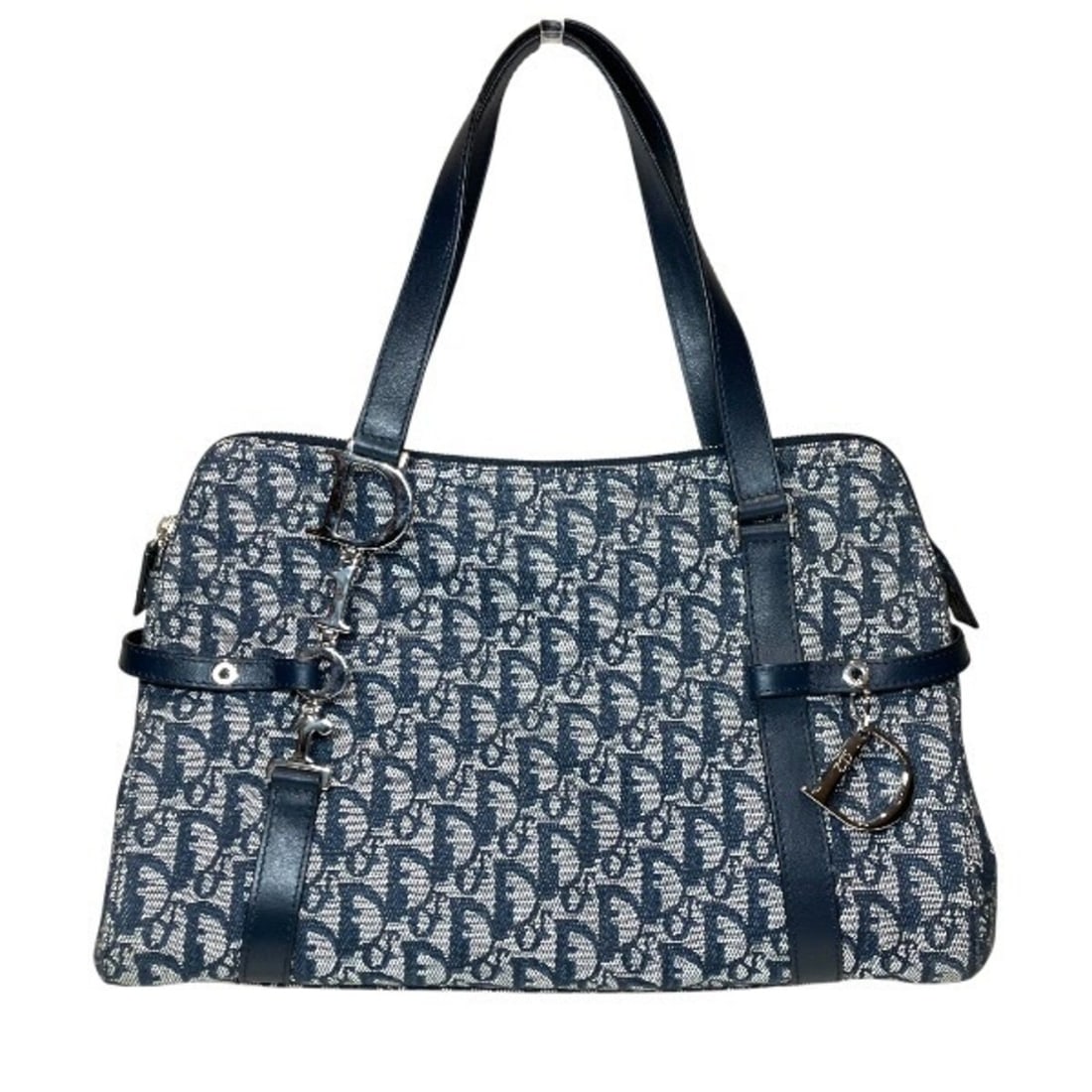 Christian Dior Dior Trotter Charm Handbag Shoulder Bag Boston for Women: --- Catalog ---Category: SizeSize (HxWxD): 23cm x 36cm x 12cm / 9.05'' x 14.17'' x 4.72''Handle Length: 47cm / 18.5''Category: DesignType: Handbag, Shoulder bagColor: NavyGender: WomenMaterial: Canvas