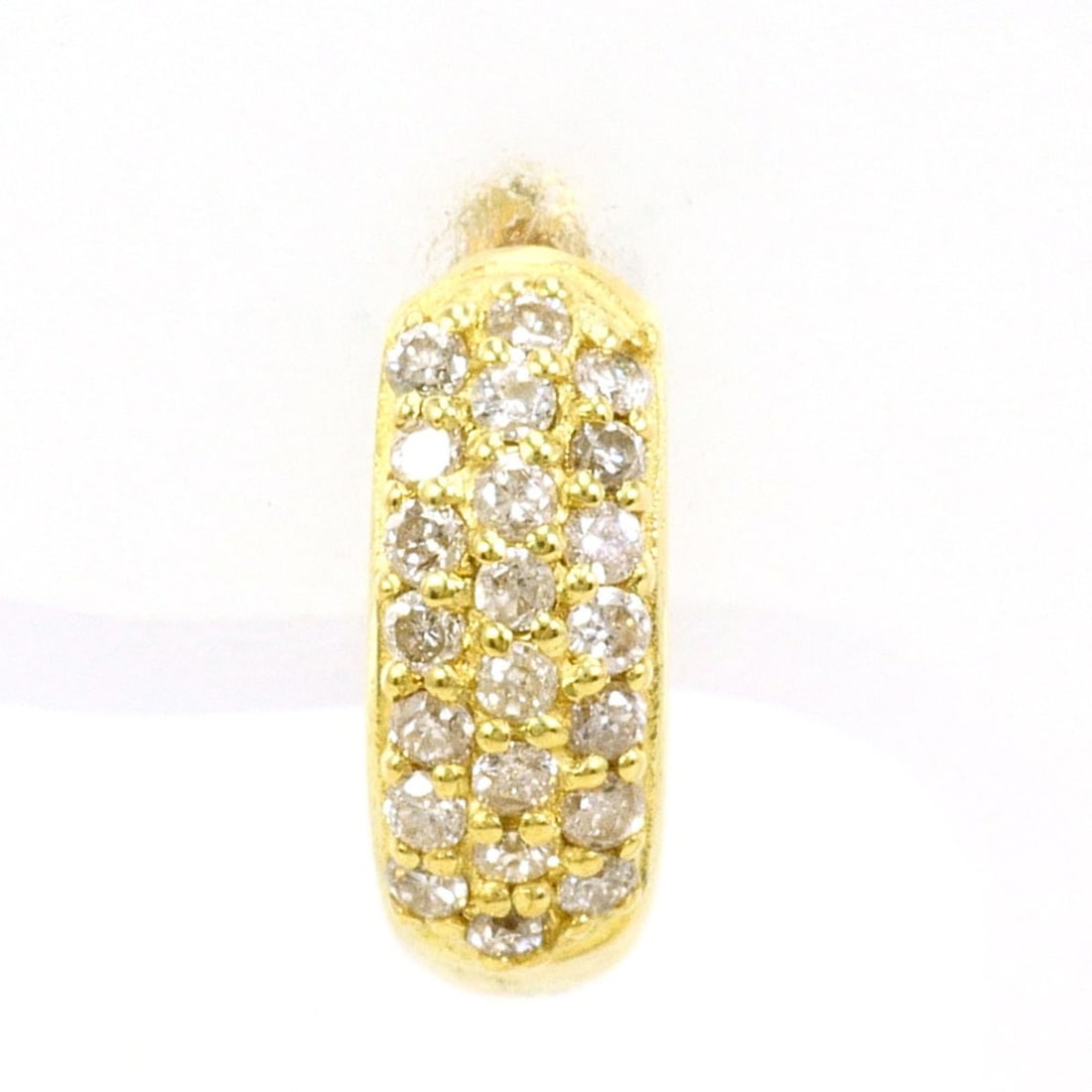 18K (18-karat) Yellow Gold Earring (Single Earring) with 0.15 ct Diamond, Total Weight 1.1g, Jewelry (1 of 20)