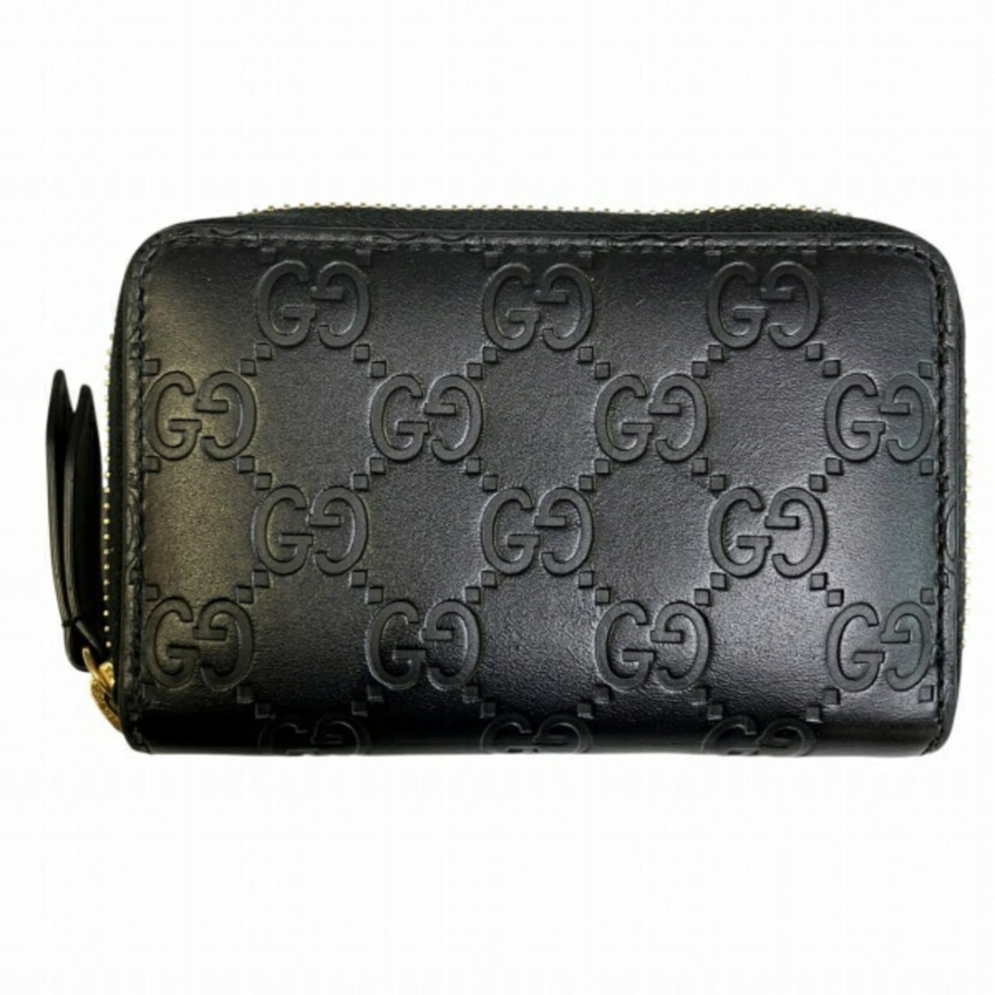 Gucci GUCCI Guccissima 447939-493075 Round Zipper Wallet, Brand Accessories, Wallet/Coin Case,: --- Catalog ---Category: SizeSize (HxWxD): 8cm x 12cm x 2cm / 3.14'' x 4.72'' x 0.78''Category: DesignType: Coin purse/coin caseColor: BlackGender: Men,WomenMaterial: Leather Category: GeneralBrand: G