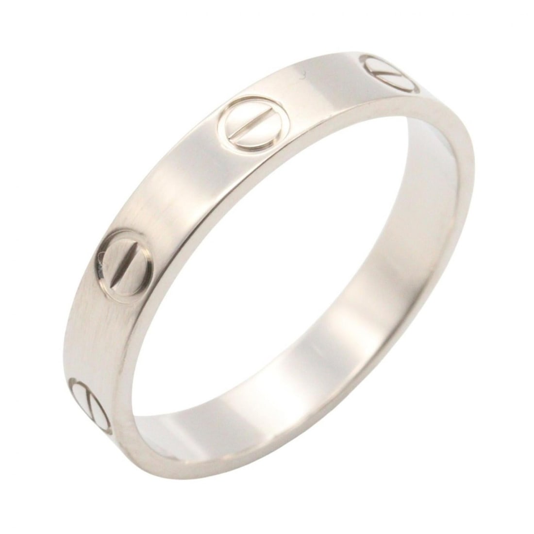 Cartier Mini Love Ring, 18K White Gold (18KWG), Silver Tone, B4085100 (Men's/Women's): --- Catalog ---Category: SizeJP Size: 14.5US Size: 7Category: DesignType: Band ringColor: SilverGender: Men,WomenMaterial: White gold (18K)Category: GeneralMPN: B4085100Brand: Cartier--- Item List ---