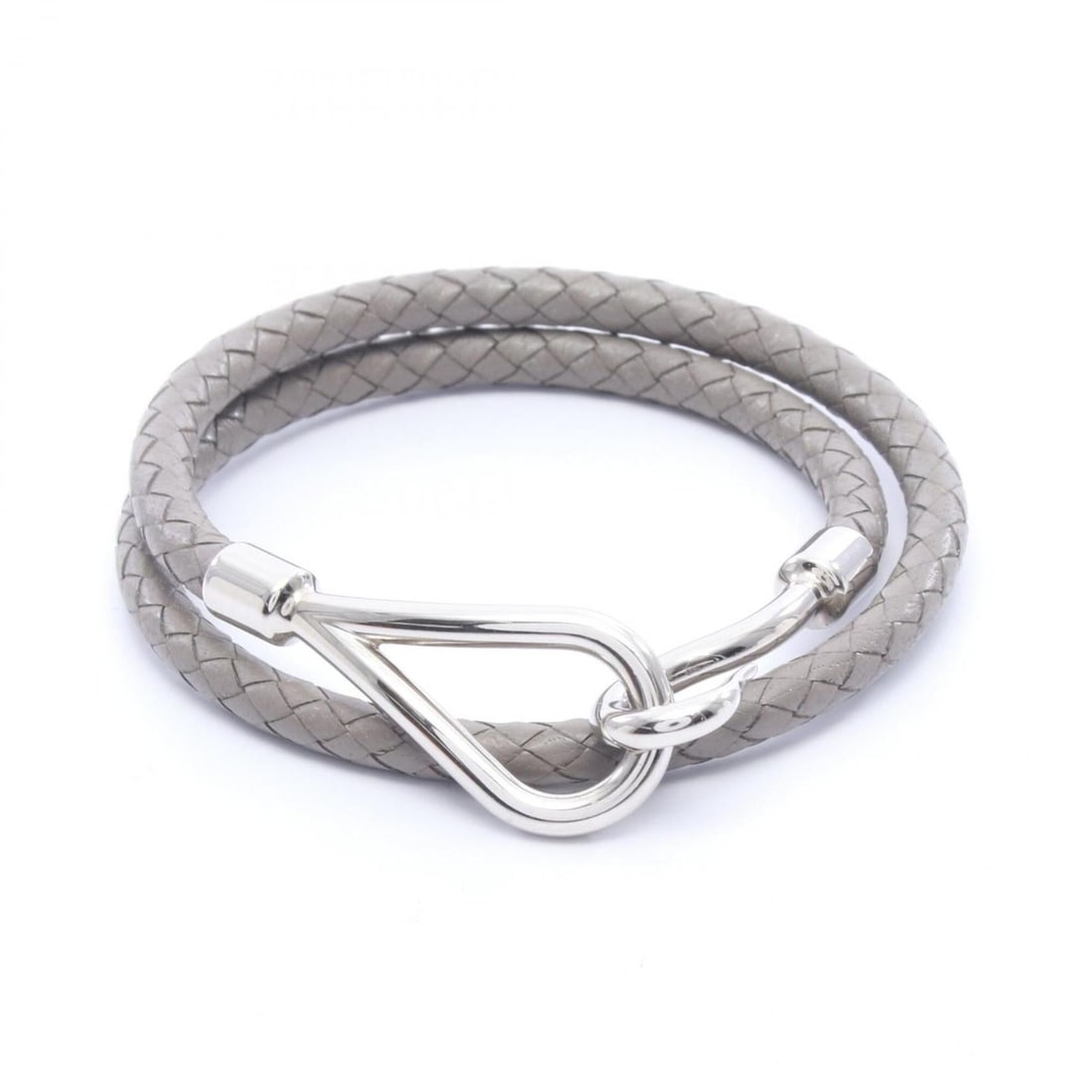 Hermes Jumbo Choker Bracelet Accessory Leather Stainless Steel Women's Gray Silver: --- Catalog ---Category: SizeLength: 17cm / 6.69''Category: DesignType: Charm braceletColor: Gray, SilverGender: WomenMaterial: Leather, Stainless steelCategory: GeneralBrand: Hermes--- Item List ---S