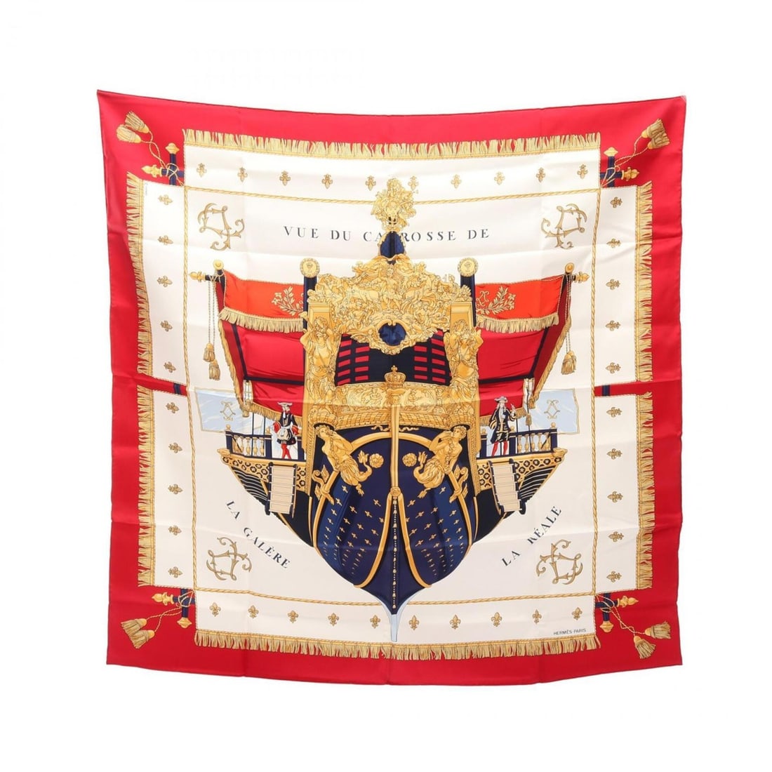 Hermes Carre 90 VUE DU CARROSSE DE LA GALERE REALE Scarf/Muffler, Silk, Women's, (1 of 15)