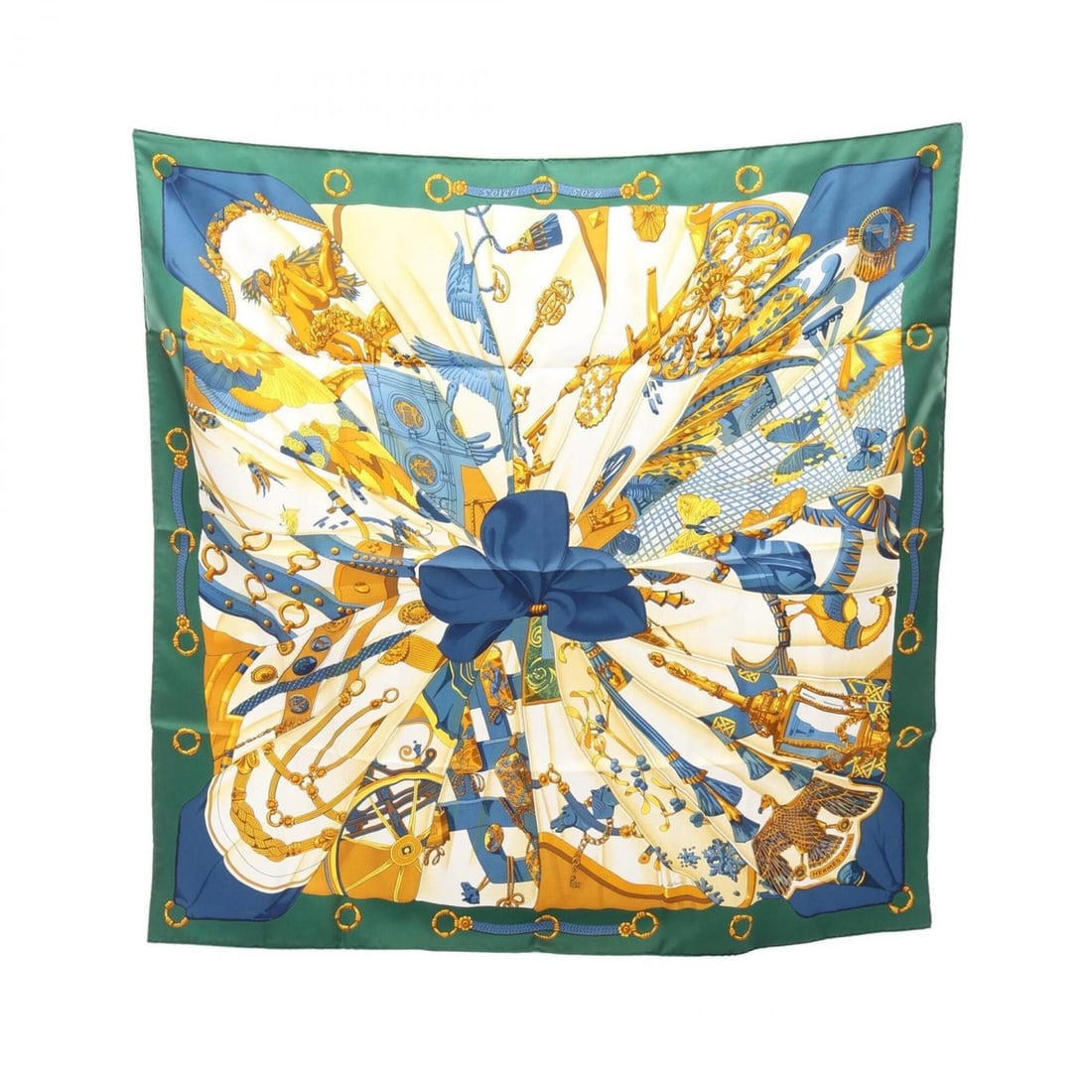 Hermes Carre 90 Soleil de Soie Scarf/Muffler, Silk, Women's, Green/Multicolor: --- Catalog ---Category: SizeSize (LxW): 89cm x 89cm / 35.03'' x 35.03''Category: DesignType: ScarfColor: Green, Multi-colorGender: WomenMaterial: Silk Category: GeneralBrand: Hermes--- Item List ---S