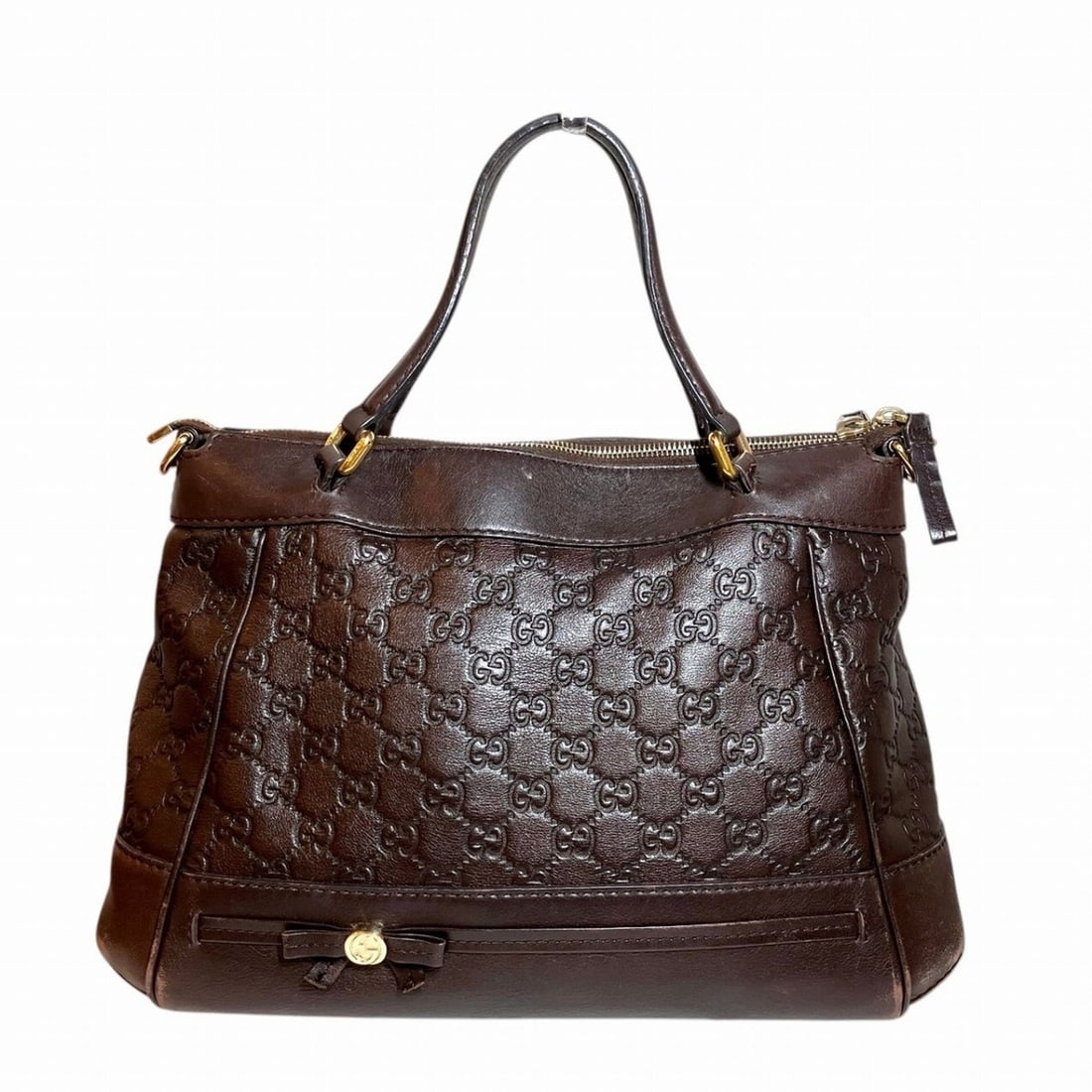 Gucci Mayfair Handbag, Guccissima Leather, 269894: --- Catalog ---Category: SizeSize (HxWxD): 23cm x 35cm x 15cm / 9.05'' x 13.77'' x 5.9''Category: DesignType: HandbagColor: Dark brownGender: Women,MenMaterial: Leather Category: GeneralMPN: 269894Bra
