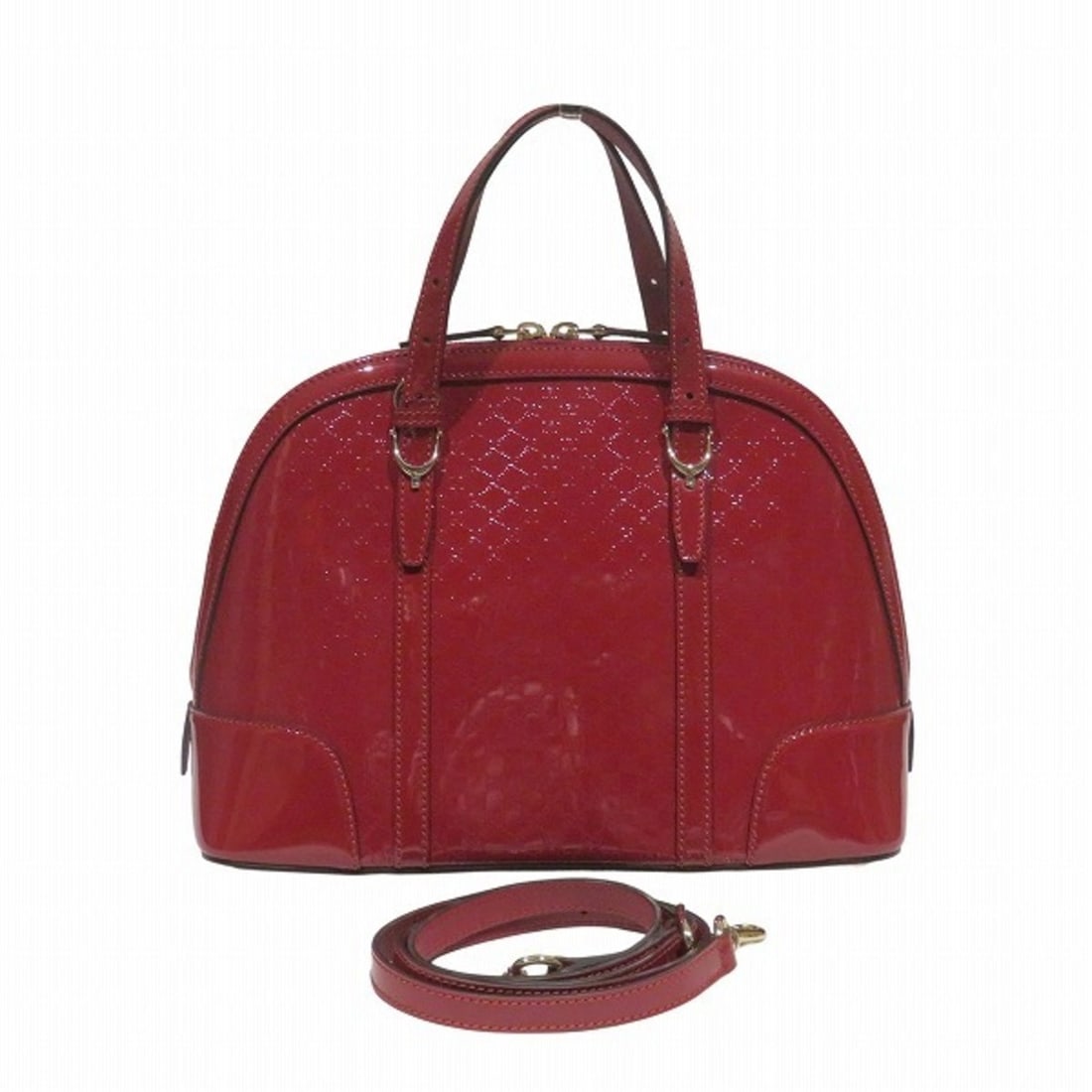 Gucci Microguccissima 309617 2-Way Handbag Shoulder Bag for Women: --- Catalog ---Category: SizeSize (HxWxD): 23cm x 31cm x 12cm / 9.05'' x 12.2'' x 4.72''Category: DesignType: Handbag, Shoulder bagColor: Red colorGender: WomenMaterial: Patent leather Category: Gener