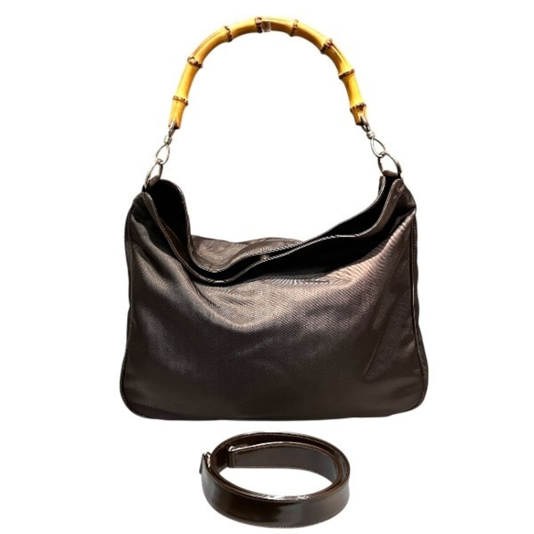 Gucci Bamboo 001 2852 1577 5 Handbag Shoulder Bag for Women: --- Catalog ---Category: SizeSize (HxWxD): 32cm x 38cm x 7cm / 12.59'' x 14.96'' x 2.75''Category: DesignType: Handbag, Shoulder bagColor: BrownGender: WomenMaterial: Leather Category: GeneralMPN:
