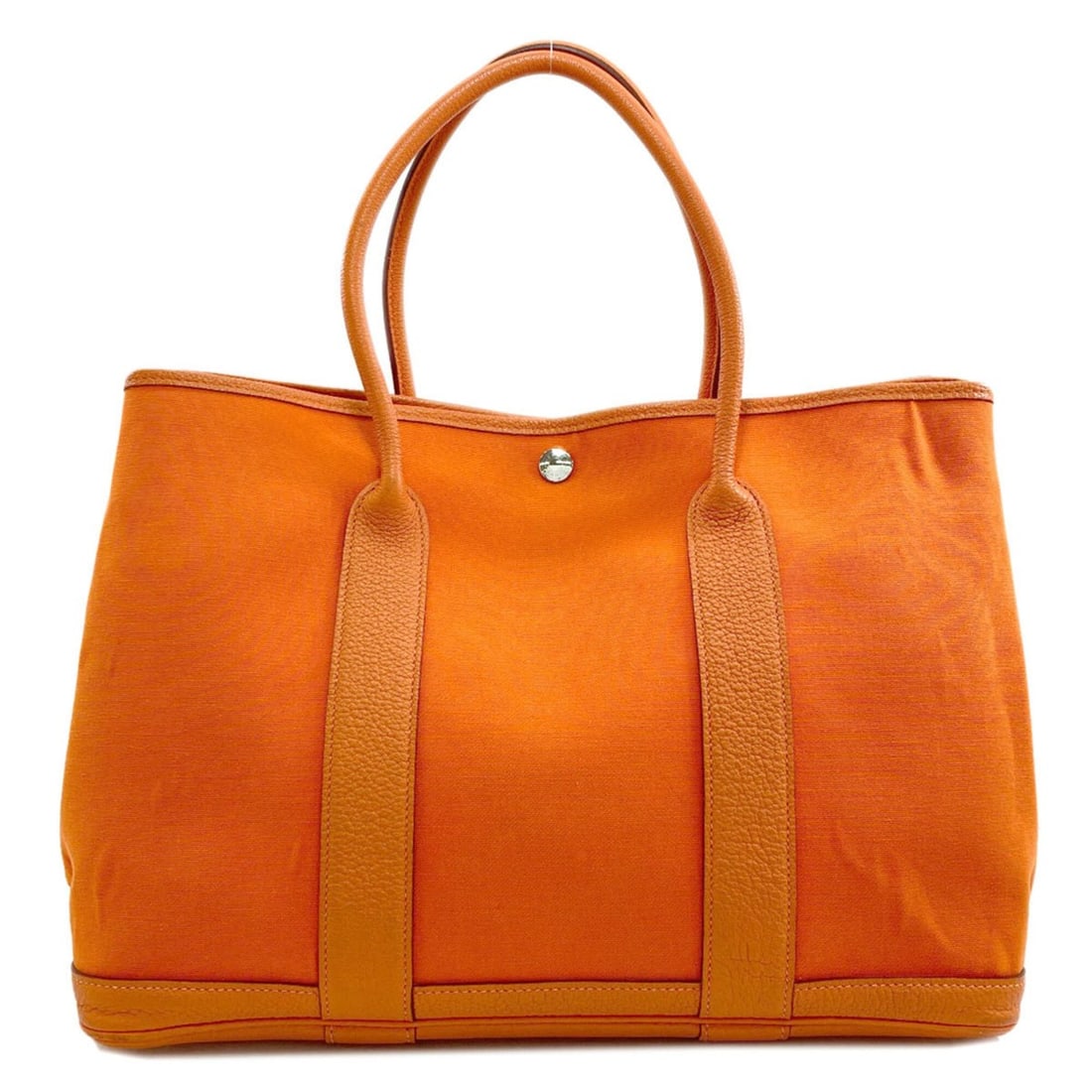 Hermes Garden Party PM Silver Hardware Handbag Toile (Women's): --- Catalog ---Category: SizeSize (HxWxD): 26cm x 36.5cm x 17cm / 10.23'' x 14.37'' x 6.69''Category: DesignType: HandbagColor: OrangeGender: WomenCategory: GeneralBrand: Hermes--- Item List ---Sectio