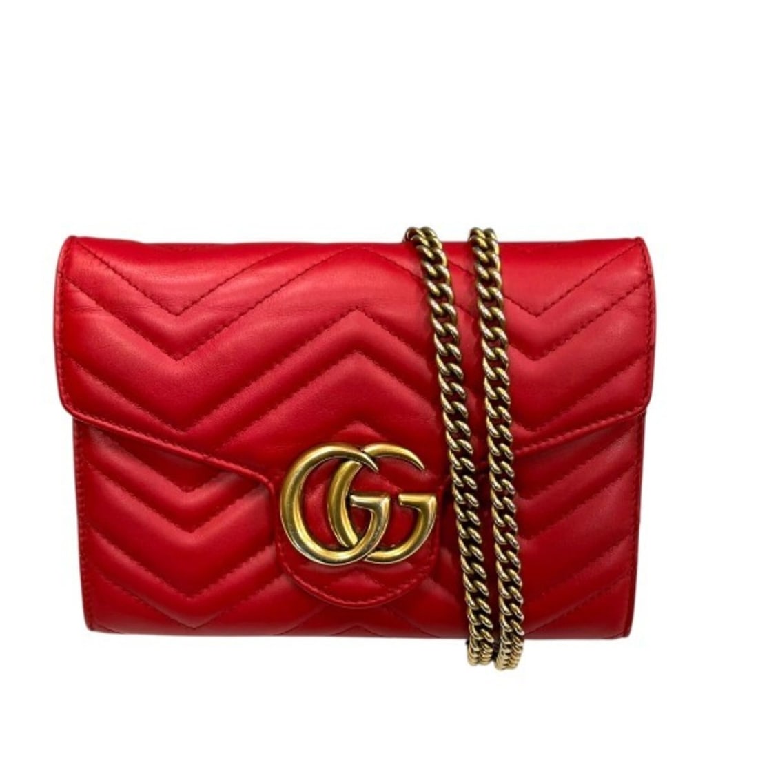 Gucci GG Marmont 474575 Long Wallet Chain Shoulder for Women: --- Catalog ---Category: SizeSize (HxWxD): 15cm x 20cm x 4.5cm / 5.9'' x 7.87'' x 1.77''Category: DesignType: Chain/Shoulder walletColor: Red colorGender: WomenCategory: GeneralMPN: 474575Brand: Gucci