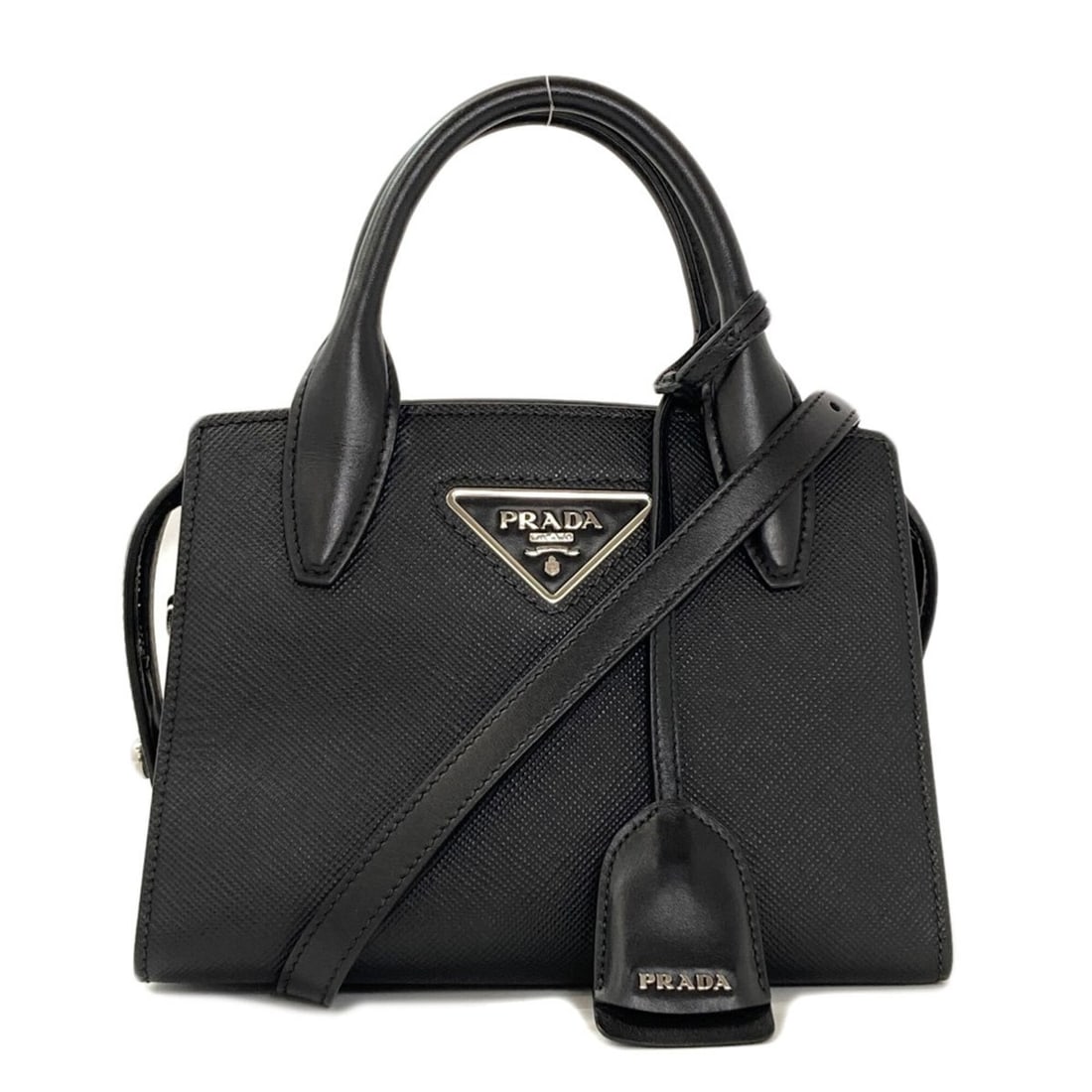Prada 1BA269 Triangle 2-Way Handbag, Saffiano Leather, Women's: --- Catalog ---Category: SizeSize (HxWxD): 16cm x 22cm x 12cm / 6.29'' x 8.66'' x 4.72''Strap Length: 110cm - 120cm / 43.3'' - 47.24''Handle Length: 24cm / 9.44''Category: DesignType: HandbagColor: Bl