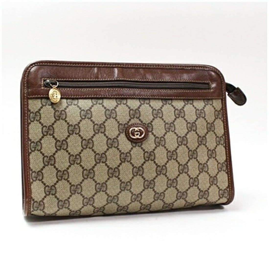 Gucci Old Second Bag Clutch GG Pattern PVC x Leather Beige Brown GUCCI Men's: --- Catalog ---Category: SizeSize (HxWxD): 18cm x 26cm x 6cm / 7.08'' x 10.23'' x 2.36''Category: DesignType: Clutch bagColor: Beige, Brown, WhiteGender: Men,WomenMaterial: PVC , Leather Category: Gen