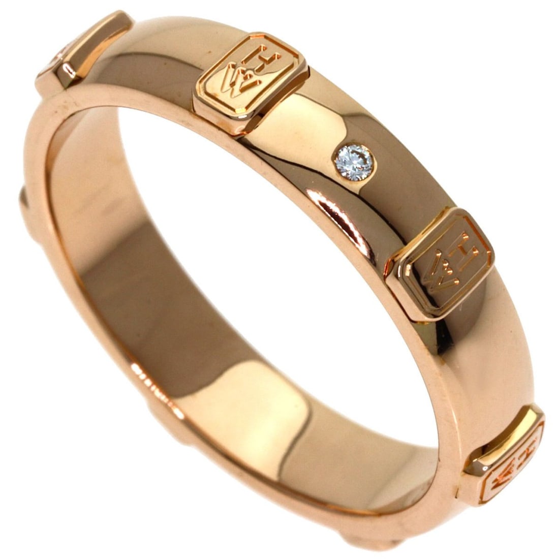Harry Winston HW Logo 1P Diamond Ring, 18K Pink Gold, Women's: --- Catalog ---Category: SizeJP Size: 19US Size: 9.5Category: DesignType: Band ringStone: DiamondGender: WomenMaterial: Pink gold (18K)Category: GeneralBrand: Harry Winston--- Item List ---Section: Co