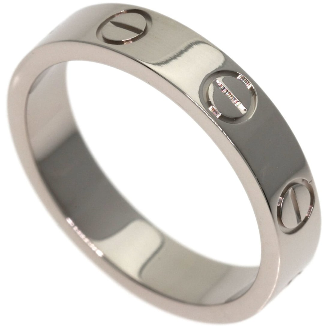 Cartier Love Ring #48, 18K White Gold, Women's: --- Catalog ---Category: SizeJP Size: 8US Size: 4.5Category: DesignType: Band ringGender: WomenMaterial: White gold (18K)Category: GeneralBrand: Cartier--- Item List ---Section: ConditionRanking: Rank