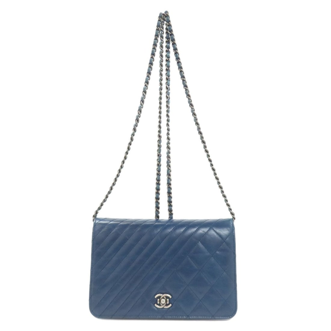 Chanel Coco Mark Matelassé Long Wallet with Silver Hardware, Lambskin, Women's: --- Catalog ---Category: SizeSize (HxWxD): 12cm x 19cm x 3cm / 4.72'' x 7.48'' x 1.18''Strap / Chain Length: 1.26m / 49.6''Category: DesignType: Chain/Shoulder walletColor: BlueGender: WomenMaterial: 