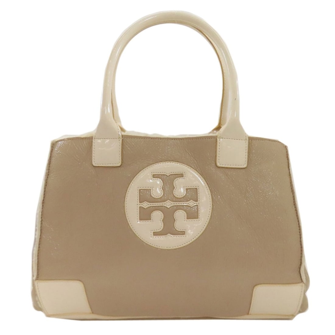 Tory Burch Logo Tote Bag, Leather/Sheepskin, Women's: --- Catalog ---Category: SizeSize (HxWxD): 26.5cm x 34cm x 10cm / 10.43'' x 13.38'' x 3.93''Handle Length: 42cm / 16.53''Category: DesignType: Tote bagColor: BeigeGender: WomenMaterial: Leather Leathe