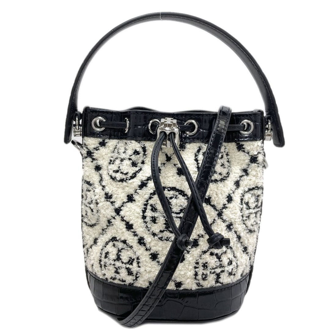 Tory Burch Boucle Mini Bucket 2-Way Handbag, Terry Cloth, Women's (1 of 20)