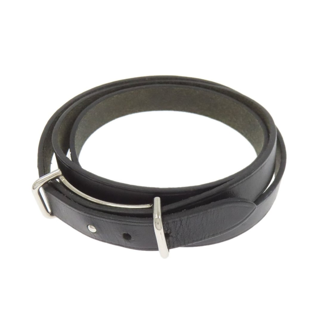 Hermes Api 2 Silver Hardware Leather Bracelet for Women: --- Catalog ---Category: SizeLength: 73cm / 28.74''Category: DesignType: Charm braceletColor: BlackGender: WomenMaterial: LeatherCategory: GeneralBrand: Hermes--- Item List ---Section: ConditionRankin
