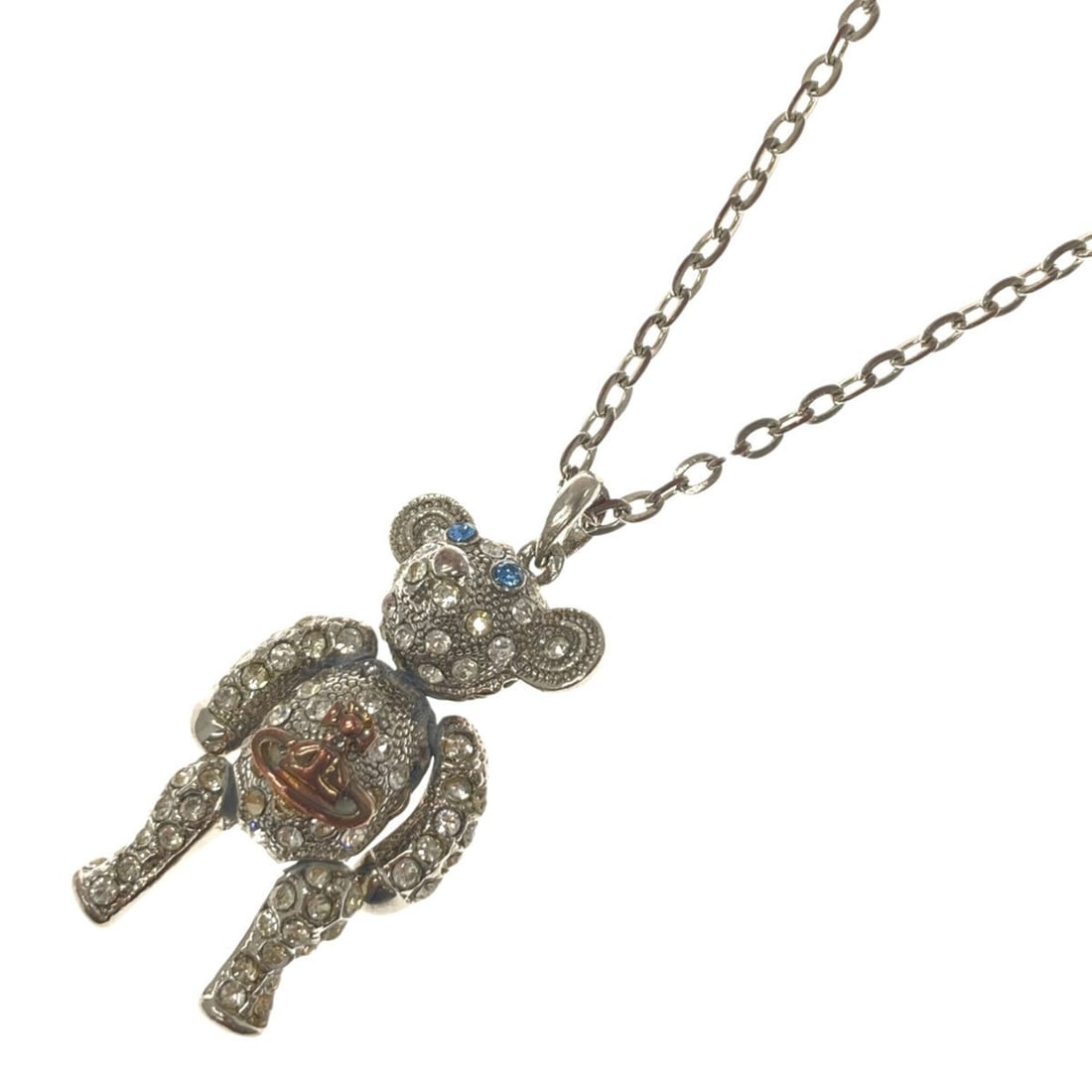 Vivienne Westwood Crystal Teddy Bear Rhinestone Necklace, Metal, Women's (1 of 12)
