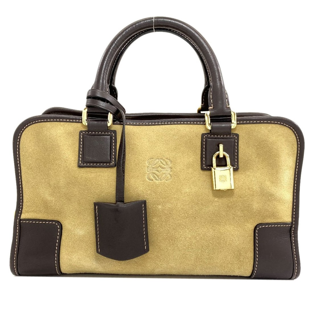 Loewe Amazona handbag, suede/calfskin, women's. (1 of 20)