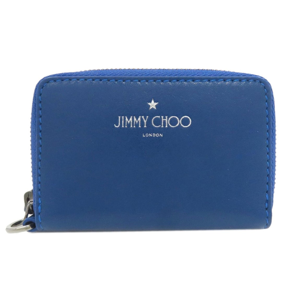 Jimmy Choo logo coin case, leather, for women: --- Catalog ---Category: SizeSize (HxWxD): 7cm x 10.5cm x 1.5cm / 2.75'' x 4.13'' x 0.59''Category: DesignType: Coin purse/coin caseColor: BlueGender: WomenMaterial: Leather Category: GeneralBrand: Ji