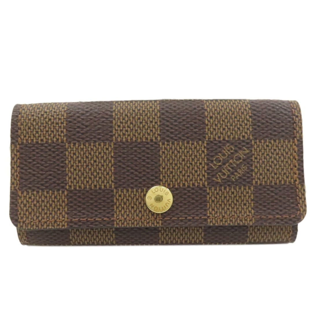 Louis Vuitton N62631 Multicles 4 Key Case, Damier Canvas, Women's: --- Catalog ---Category: DesignType: KeycaseColor: Damier Canvas, EbeneGender: WomenMaterial: Damier Canvas Number of Key Hooks: 4Category: GeneralLine: DamierBrand: Louis VuittonCategory: Physical Pr