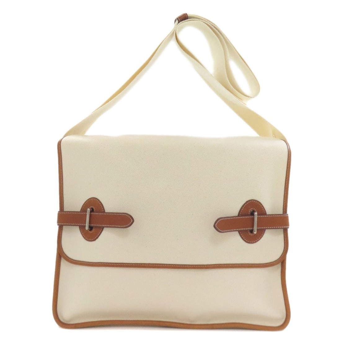 Hermes Buenaventura Shoulder Bag, Toile (Women's): --- Catalog ---Category: SizeSize (HxWxD): 33cm x 37cm x 8cm / 12.99'' x 14.56'' x 3.14''Category: DesignType: Shoulder bagColor: Brown, WhiteGender: WomenMaterial: Toile H Category: GeneralBrand: Her