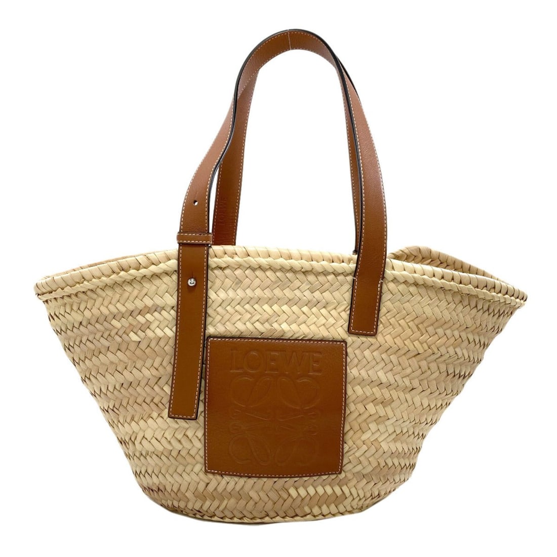 Loewe Basket Bag Medium Tote Raffia/Calfskin Women's (1 of 20)