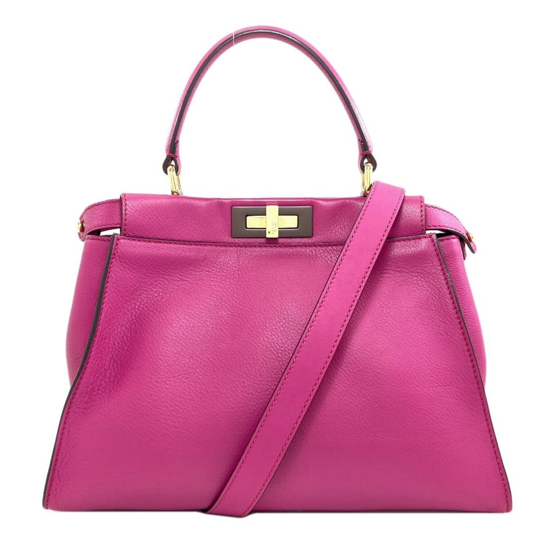 Fendi Peekaboo 2-Way Handbag, Calfskin, Women's: --- Catalog ---Category: SizeSize (HxWxD): 24cm x 34cm x 13cm / 9.44'' x 13.38'' x 5.11''Category: DesignType: HandbagColor: PinkGender: WomenMaterial: Leather Leather/Fur Type: CalfskinCategory: Gene