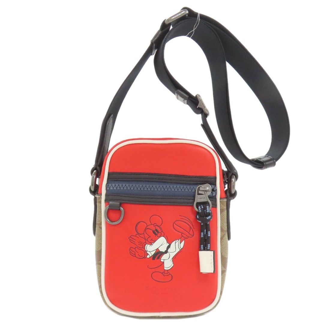 Coach C2021 Mickey Mouse Collaboration Signature Shoulder Bag, Leather, Women's: --- Catalog ---Category: SizeSize (HxWxD): 16.5cm x 11.5cm x 4cm / 6.49'' x 4.52'' x 1.57''Category: DesignType: Shoulder bagColor: Red colorGender: WomenMaterial: Leather Category: GeneralMPN: C2021B