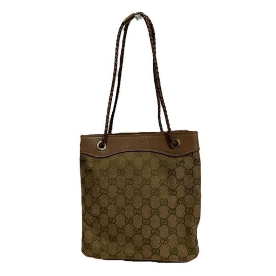 Gucci 109143 GG Canvas x Leather Tote Handbag Shoulder Bag for Women: --- Catalog ---Category: SizeSize (HxWxD): 22cm x 21cm x 10cm / 8.66'' x 8.26'' x 3.93''Category: DesignType: Handbag, Shoulder bagColor: BrownGender: WomenMaterial: GG canvas Category: GeneralMPN: 10