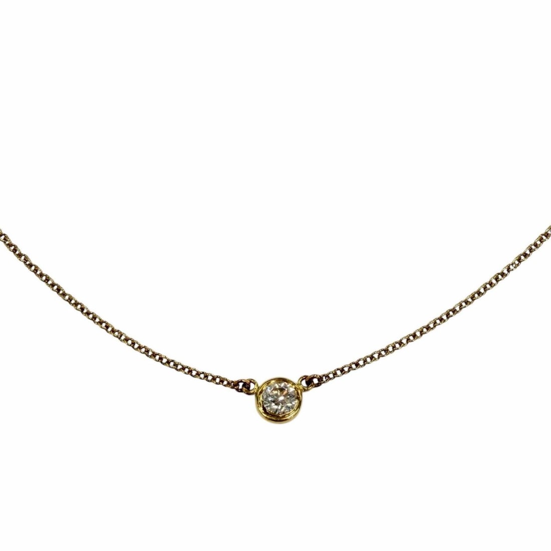 TIFFANY&Co. Tiffany By the Yard 750 YG Necklace with 1 Diamond (approx. 0.12ct), Frame Diameter: --- Catalog ---Category: SizePendant Size: 4.45mm / 0.17''Neck Circumference: 40.5 cm / 15.94''Category: DesignColor: Yellow goldStone: DiamondGender: WomenMaterial: Yellow gold (18K)Necklace Type: Ne