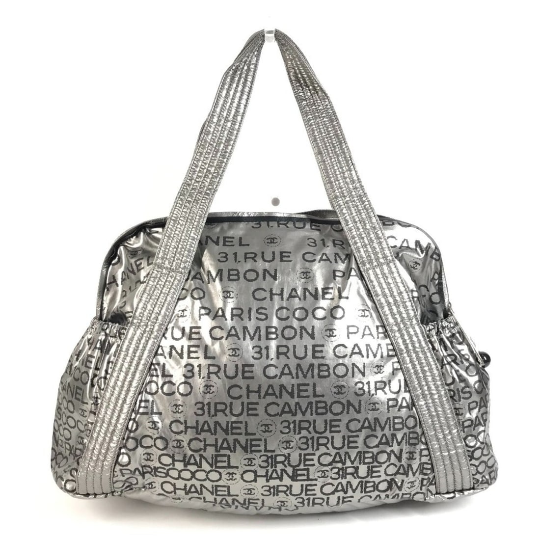 CHANEL Unlimited CC Coco Mark Logo Bag, Handbag, Shoulder Tote Boston Nylon Canvas, Men's, Women's,: --- Catalog ---Category: SizeSize (HxWxD): 26cm x 44.5cm x 14.5cm / 10.23'' x 17.51'' x 5.7''Category: DesignType: Boston bag, Handbag, Shoulder bag, Tote bagColor: Black, SilverGender: Men,Women,Unis