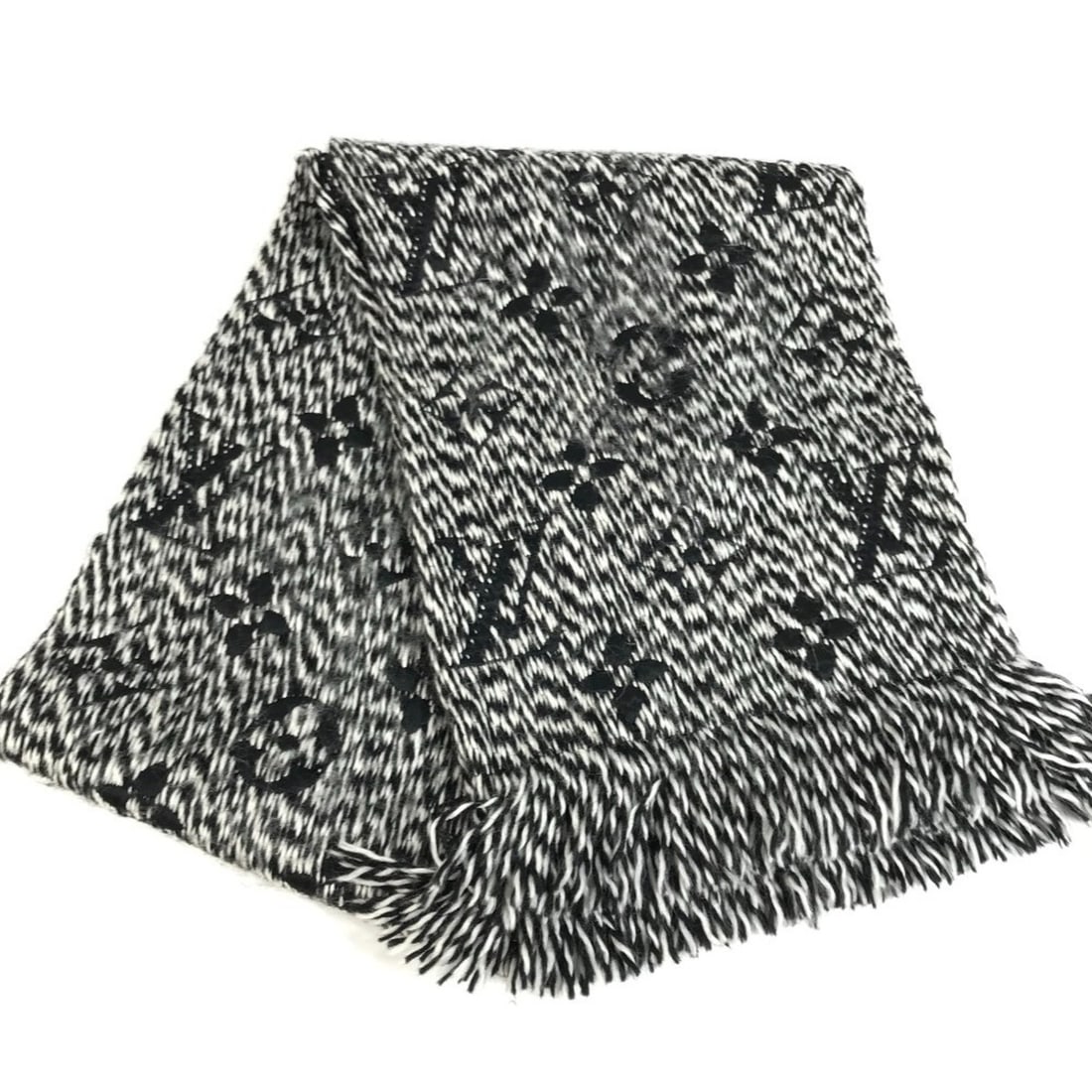 LOUIS VUITTON M70423 Fringe Echarpe Logomania Mix Stole Accessory Scarf Wool Silk Men's Women's (1 of 12)