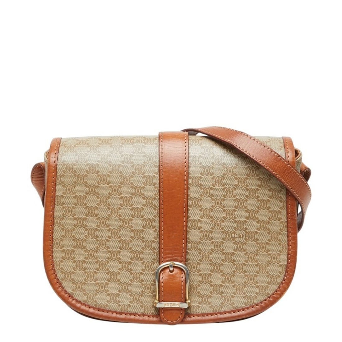 Celine Macadam Crossbody Shoulder Bag, Beige Brown Leather, Women's CELINE: --- Catalog ---Category: SizeSize (HxWxD): 17cm x 21.5cm x 6cm / 6.69'' x 8.46'' x 2.36''Category: DesignType: Shoulder bagColor: Beige brownGender: WomenMaterial: PVC , Leather Category: GeneralBrand