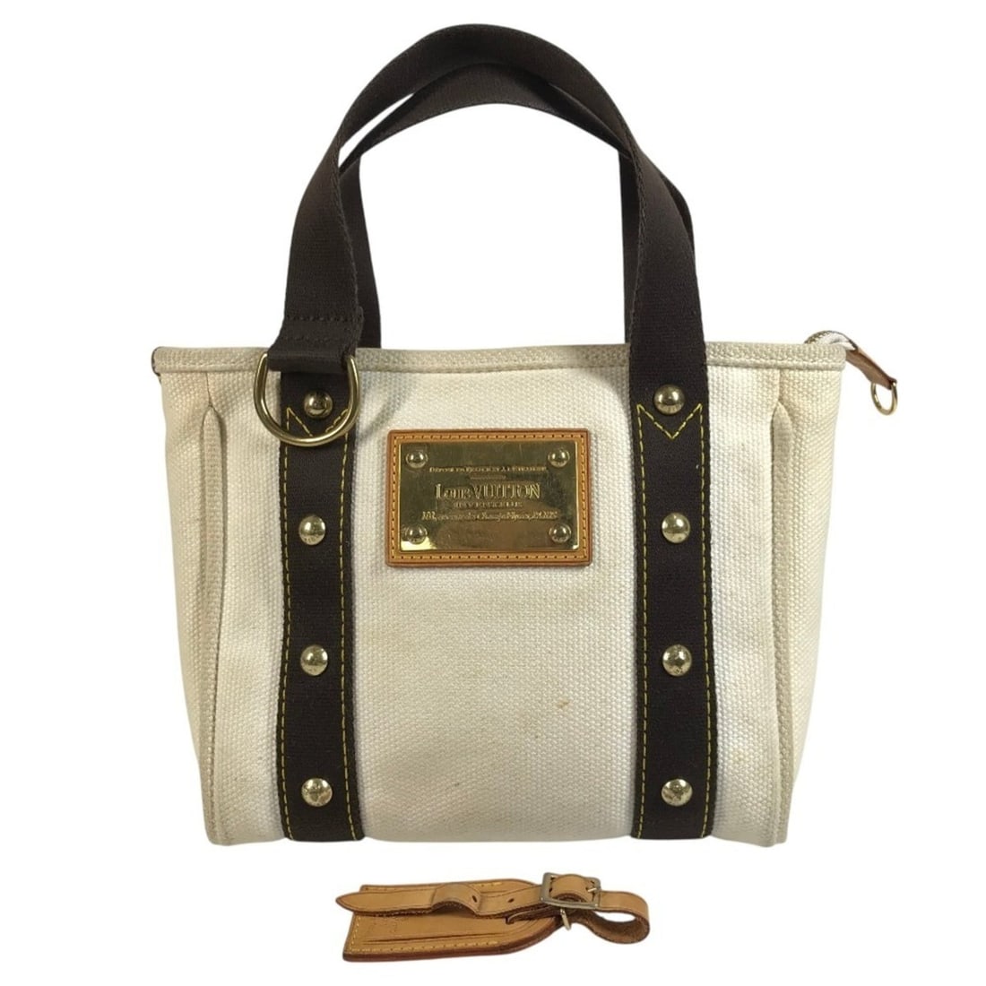 LOUIS VUITTON M40039 Antigua Cabas PM Tote Bag, Handbag, Canvas, Men's, Women's, White: --- Catalog ---Category: SizeSize (HxWxD): 19cm x 22cm / 7.48'' x 8.66''Category: DesignType: Handbag, Tote bagColor: Brown, WhiteGender: Men,Women,UnisexMaterial: Canvas Category: GeneralLine: Antigu