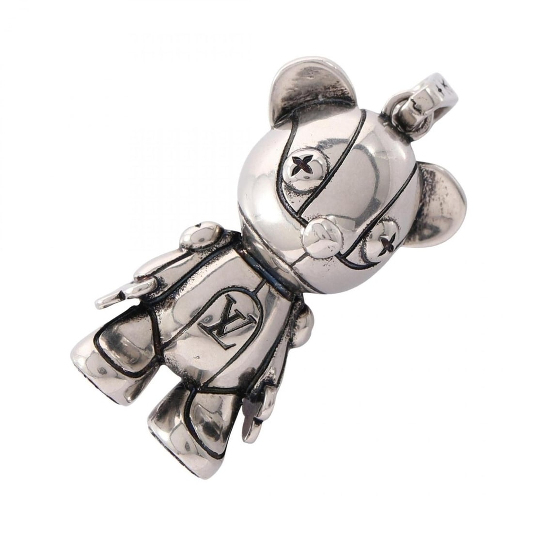 Louis Vuitton LV Medium Pendant Charm, Stainless Steel, Silver Tone, Men's Jewelry: --- Catalog ---Category: SizePendant Size: 32mm x 20mm / 1.25'' x 0.78''Category: DesignColor: SilverGender: MenMaterial: Stainless steelNecklace Type: PendantCategory: GeneralBrand: Louis Vuitton--- 