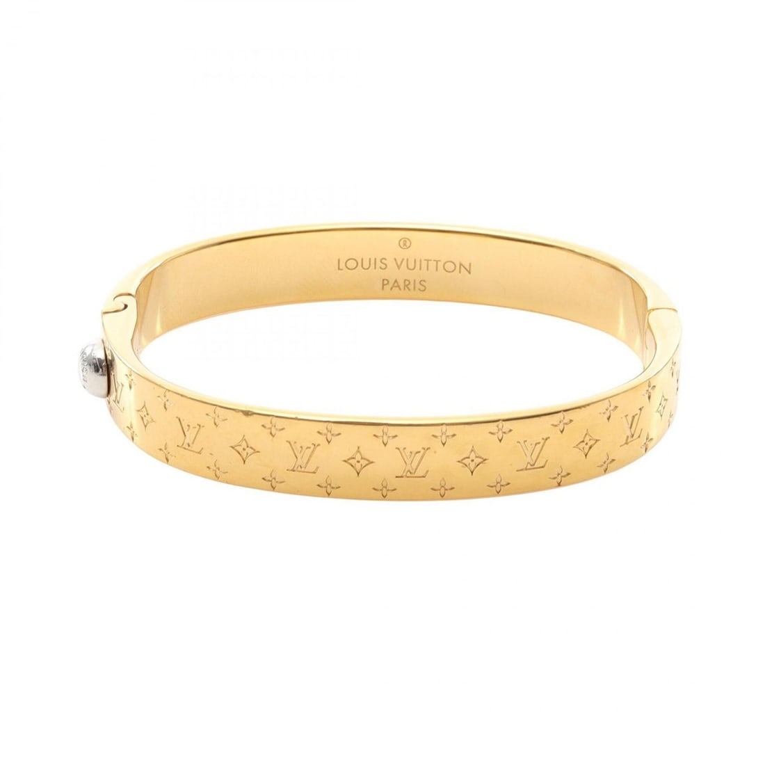 Louis Vuitton LOUIS VUITTON Cuff Nanogram Bangle Accessory GP (Gold Plated) Women's Gold/Silver Tone (1 of 11)