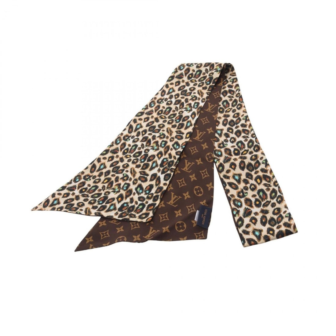 Louis Vuitton Etol Pop Leo Monogram Leopard Scarf/Muffler, Silk, Women's, Brown/Beige, MP2512 (1 of 10)