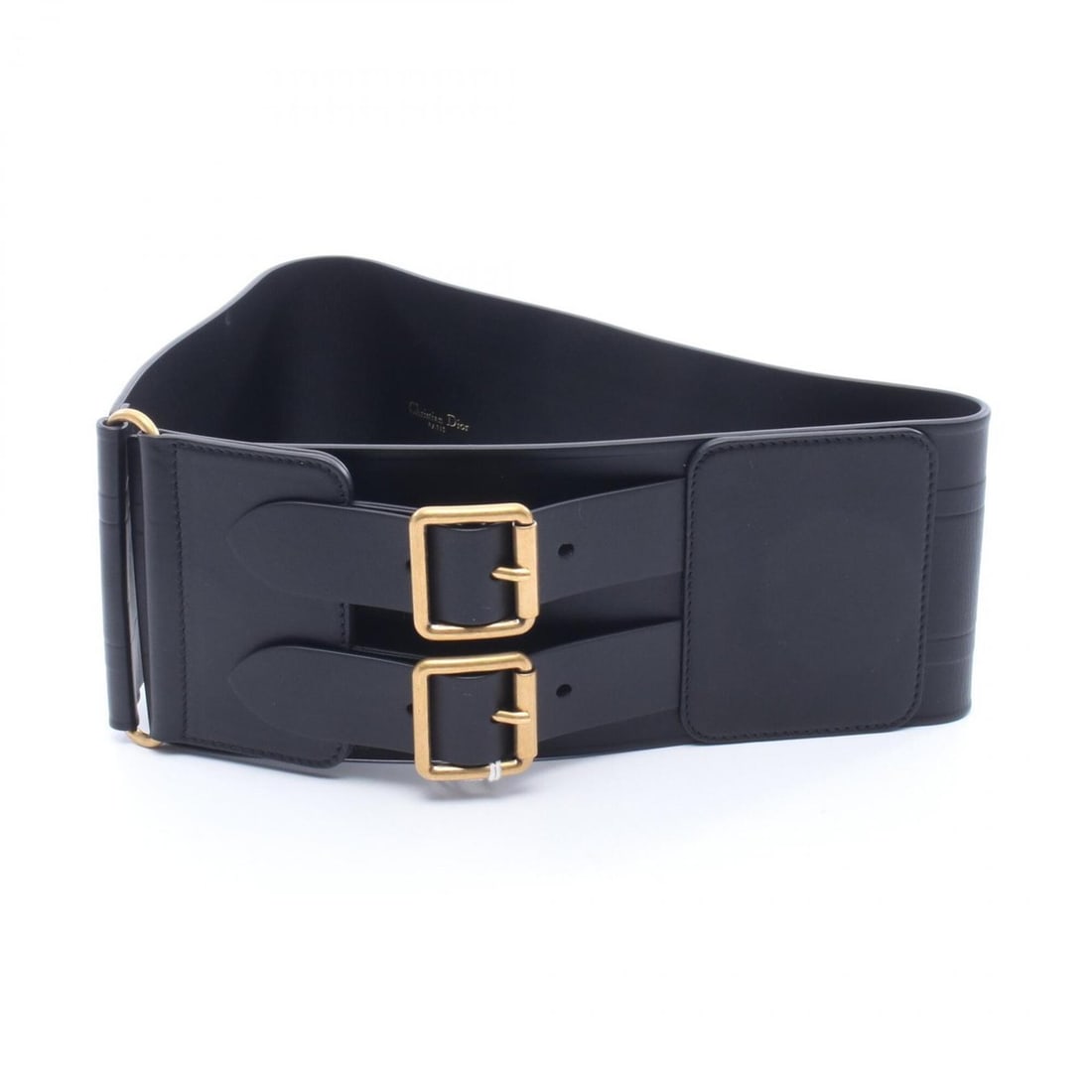 Christian Dior Dior logo belt, leather, women's, black. (1 of 15)