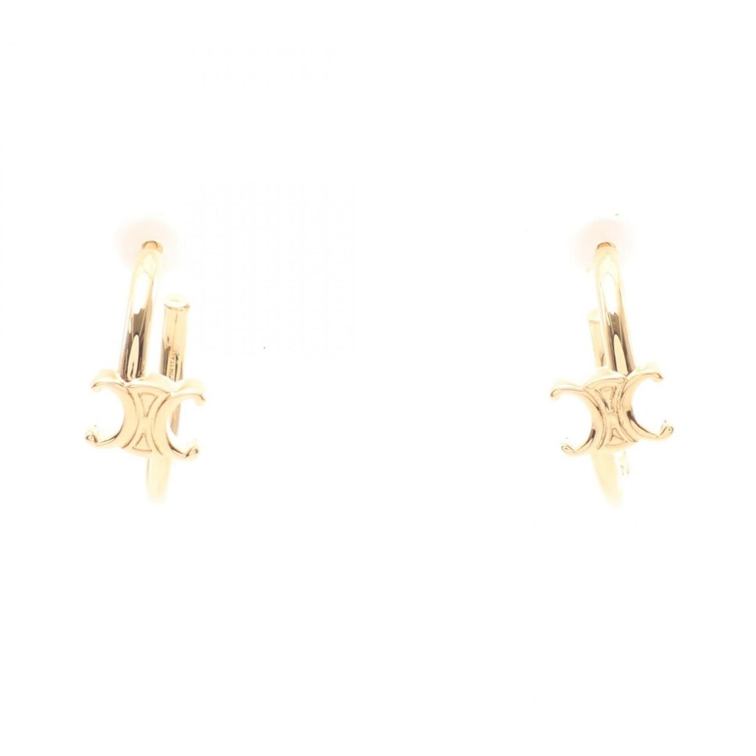 Celine Triomphe Hoop Earrings, Gold Plated (GP), Women's, Tone: --- Catalog ---Category: SizeSize (HxWxD): 22.00mm x 9.00mm / 0.87'' x 0.35''Category: DesignType: Hoop earringsColor: GoldGender: WomenMaterial: Gold platingCategory: GeneralBrand: Celine--- Item Lis