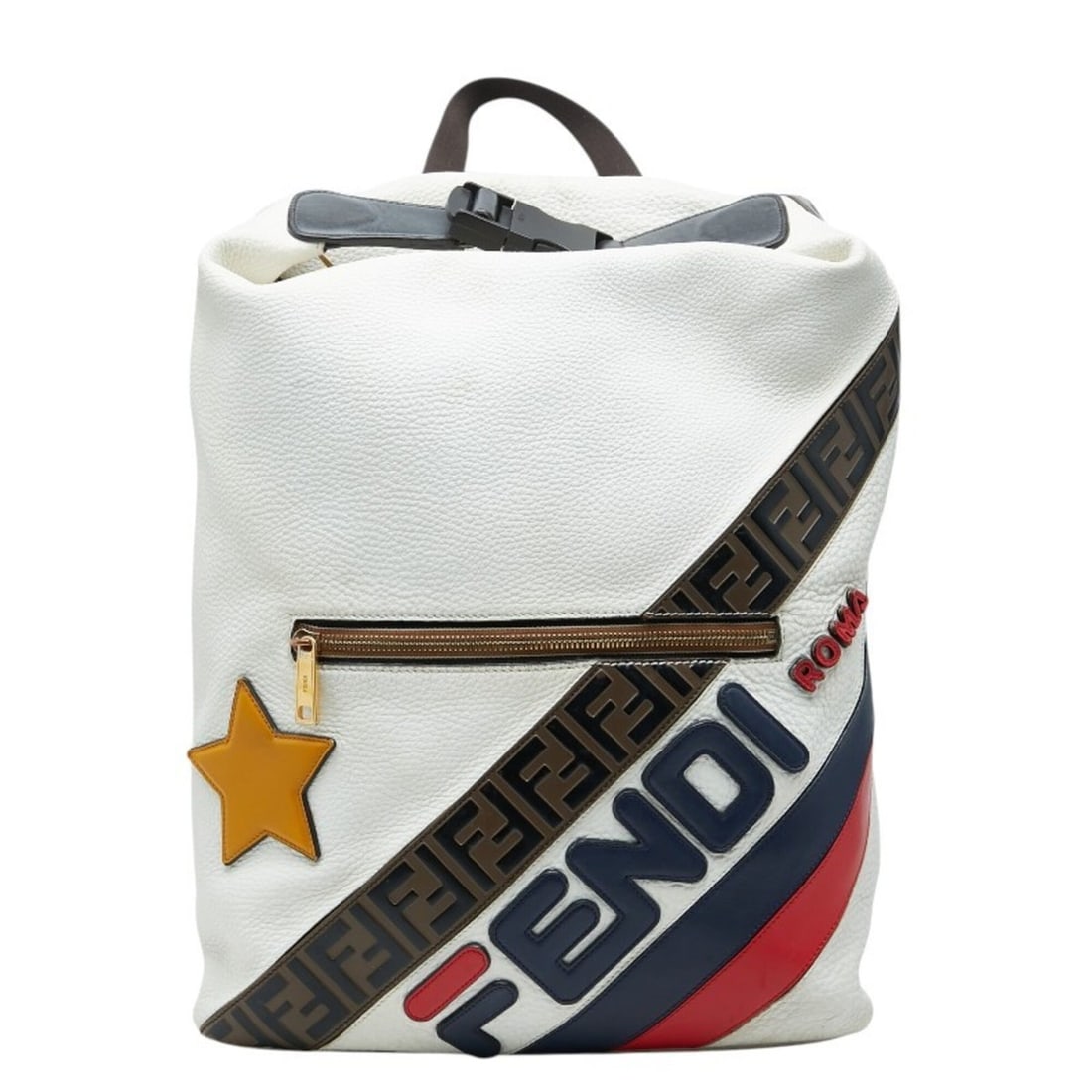 Fendi x FILA Mania Zucca Backpack, White Multicolor Leather, Women's FENDI: --- Catalog ---Category: SizeSize (HxWxD): 30cm x 12cm / 11.81'' x 4.72''Category: DesignType: BackpackColor: Multi-color, WhiteGender: WomenMaterial: Zucca Category: GeneralBrand: Fendi--- Item List 