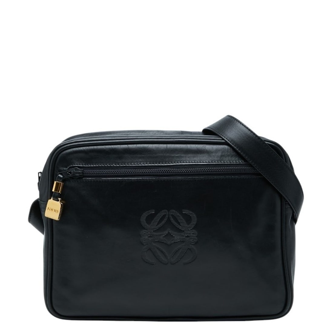 Loewe Anagram Crossbody Shoulder Bag, Black Leather, Women's LOEWE: --- Catalog ---Category: SizeSize (HxWxD): 22cm x 29cm x 8cm / 8.66'' x 11.41'' x 3.14''Category: DesignType: Shoulder bagColor: BlackGender: WomenMaterial: Leather Category: GeneralBrand: Loewe--- It