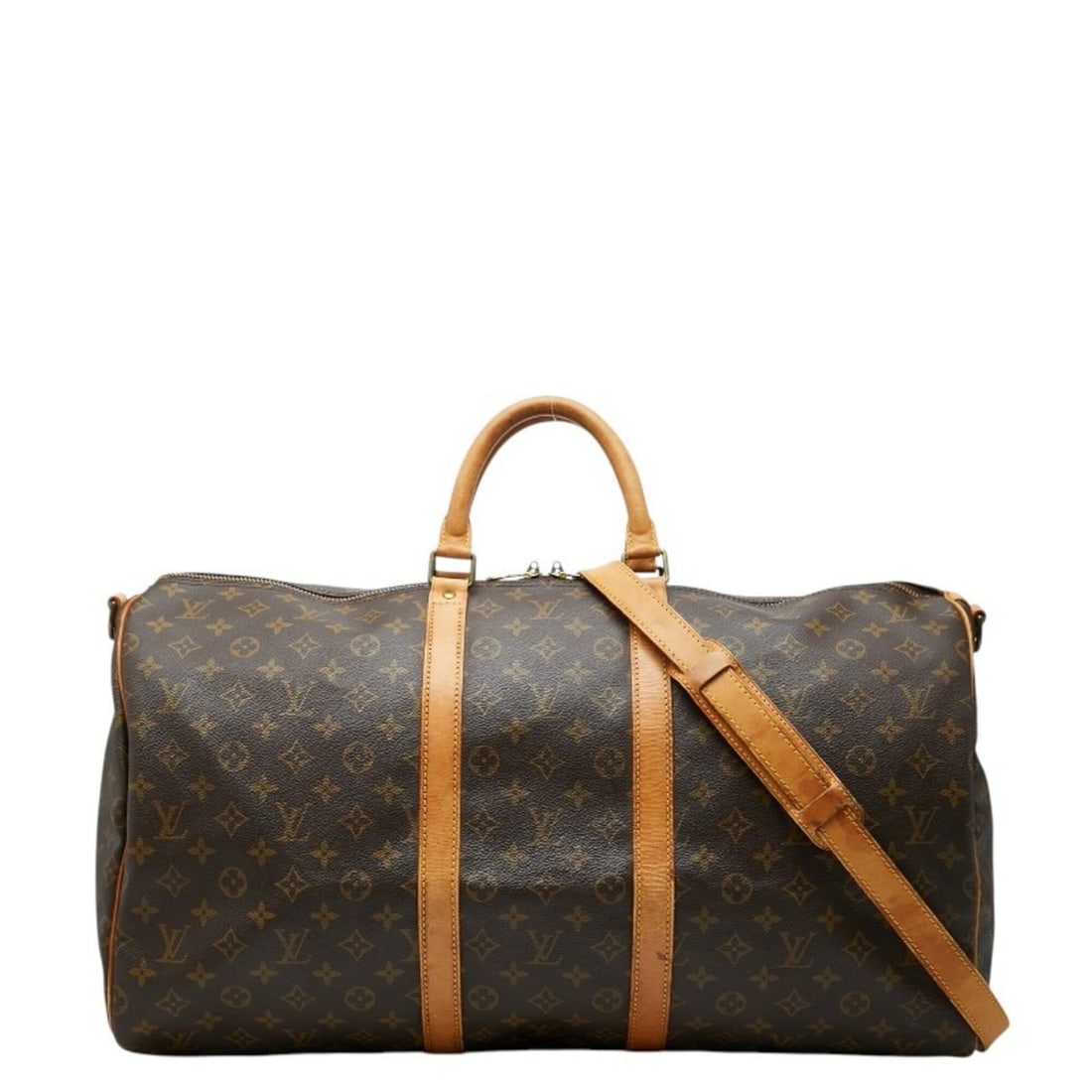 Louis Vuitton Monogram Keepall Bandoulière 55 Boston Bag Shoulder 2WAY M41414 Brown Leather Women's (1 of 11)