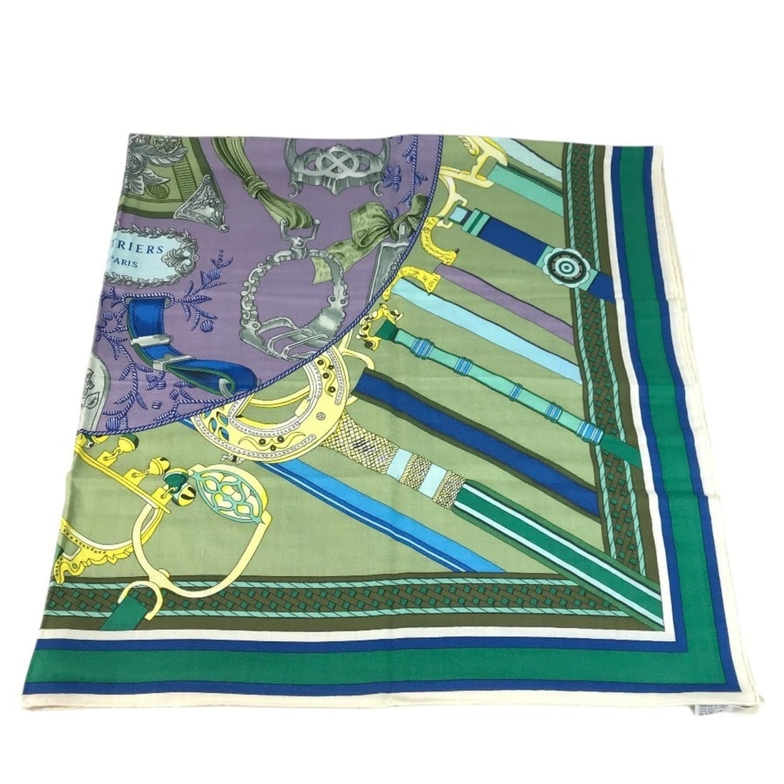 HERMES Duo d'Etriers (Armor Duo) Carre Geant 140 Shawl Stole Large Scarf Muffler Cashmere Silk Men's (1 of 11)