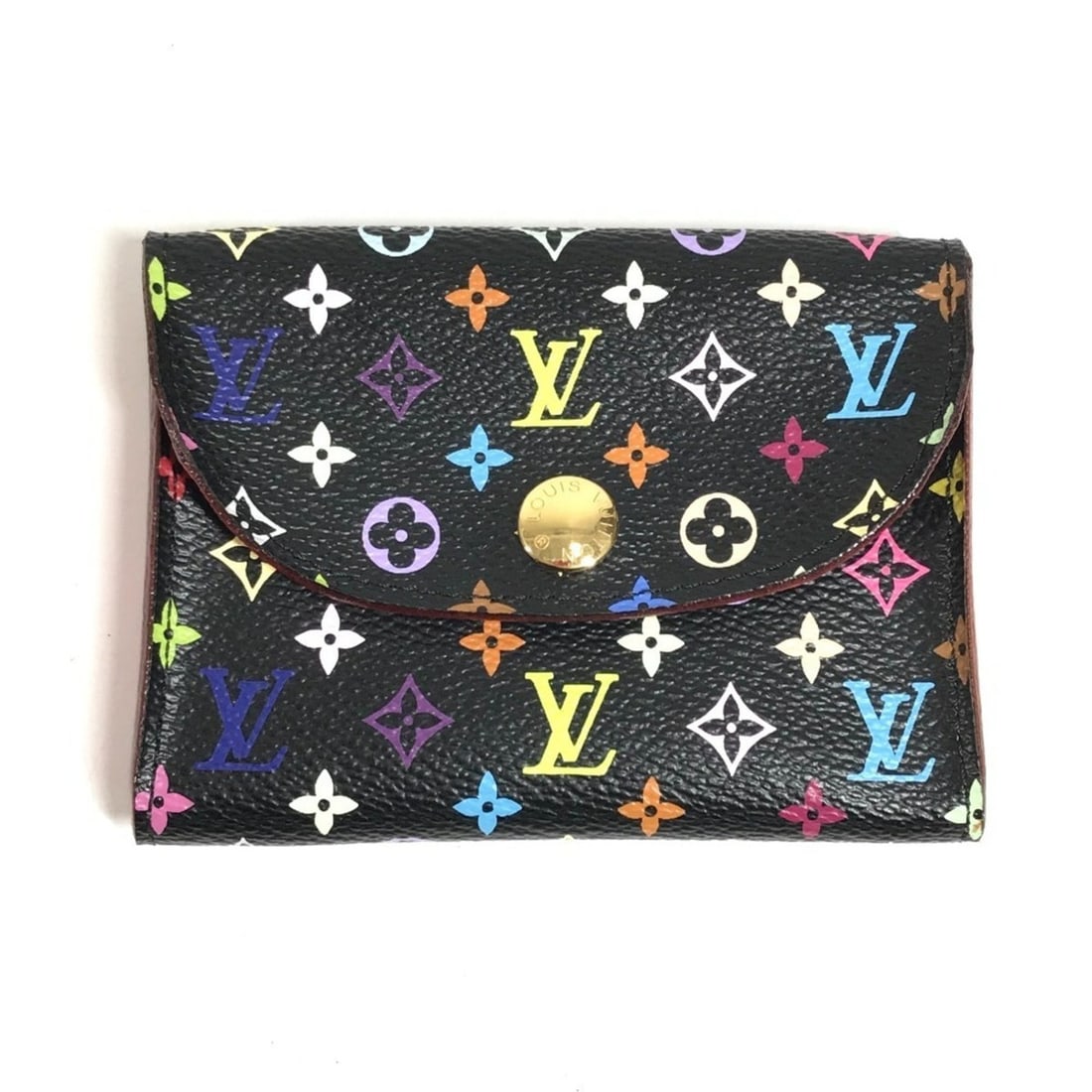 LOUIS VUITTON M66561 Monogram Multicolor Enveloppe Carte de Visite Coin Purse Wallet Case Pass (1 of 15)