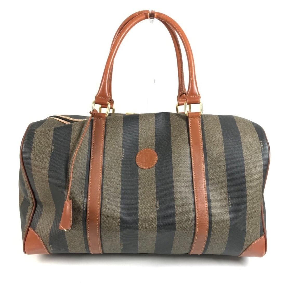 FENDI Vintage Pecan Bag, Travel Boston Leather, Men's & Women's, Khaki: --- Catalog ---Category: SizeSize (HxWxD): 21.5cm x 39.5cm x 20cm / 8.46'' x 15.55'' x 7.87''Category: DesignType: Boston bagColor: Black, KhakiGender: Men,Women,UnisexSeason: VintageMaterial: PVC , L